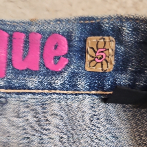 Younique Distressed Denim Mini Skirt with bedazzled rhinestone Belt Loops - Picture 5 of 10